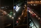 صف عجیب پمپ بنزین دهکده المپیک +عکس