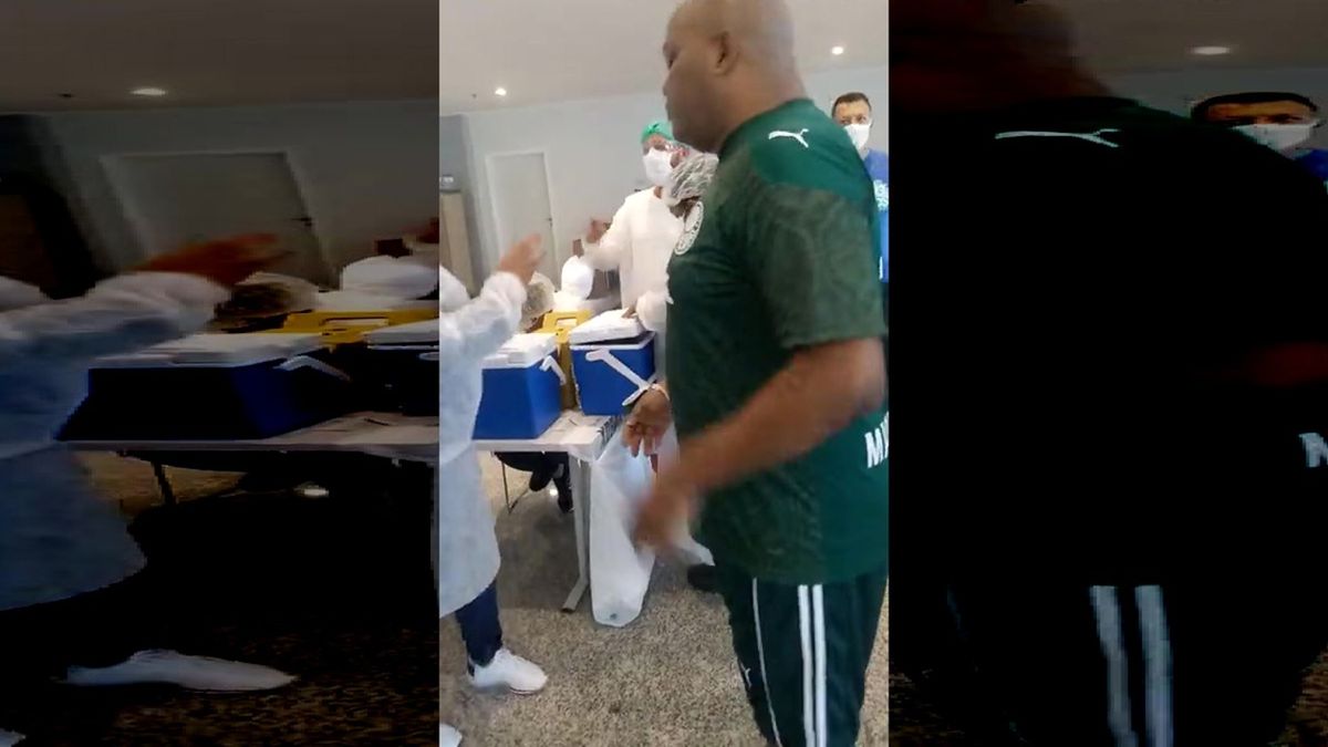 تزریق واکسن به یک مرد برزیلی سوژه شد+ فیلم