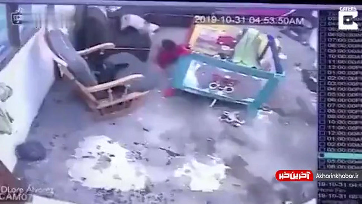 نجات کودک از مرگ توسط گربه خانگی!+ویدئو