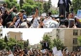 احمدی‌نژاد پس از ثبت‌نام در جمع هوادارانش +عکس