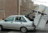 حمل باورنکردنی یخچال سایدبای ساید با پراید! +عکس