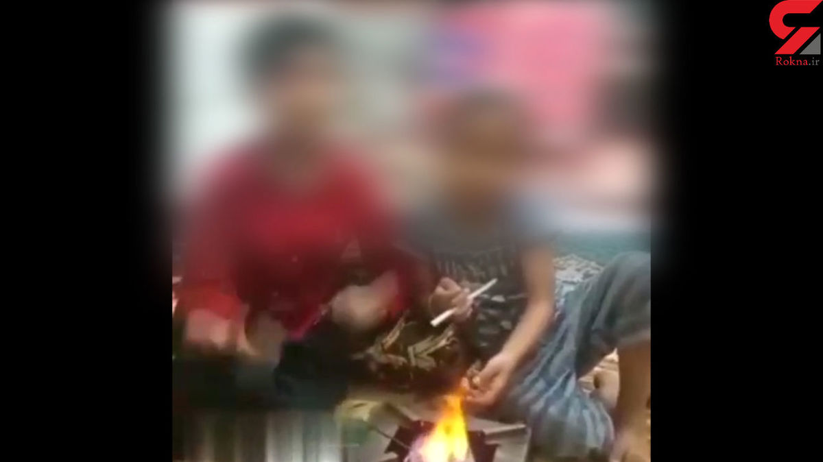  مواد کشیدن دو کودک مقابل دوربین جنجالی شد +فیلم