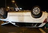  پشتک زدن خودرو سوزوکی در اتوبان تهران قم +عکس