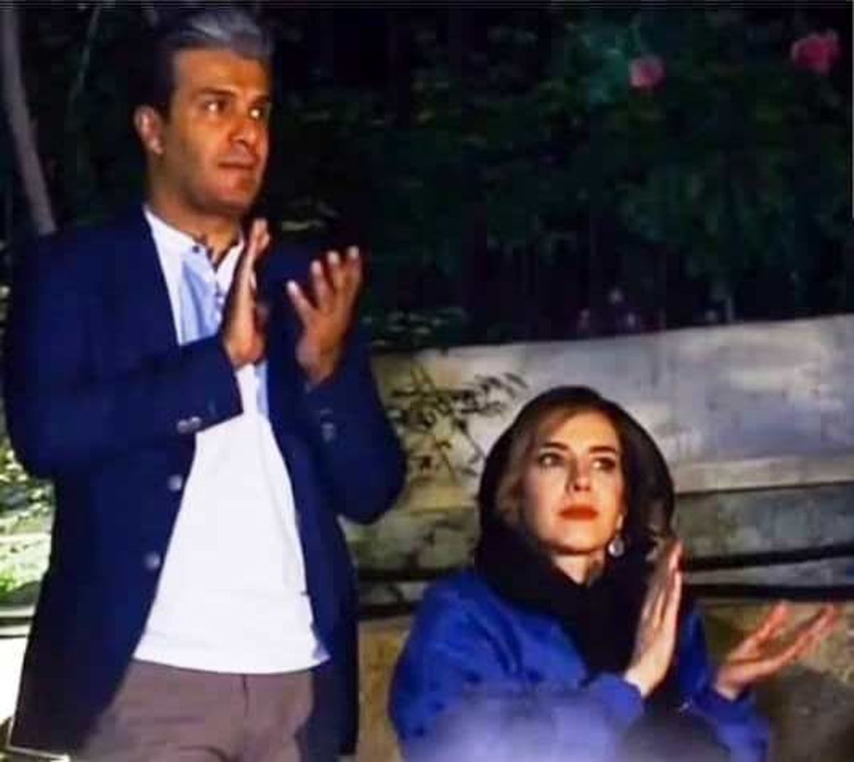 عکس آریا عظیمی نژاد و همسرش 