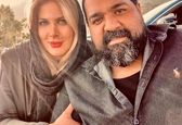 عکس عاشقانه رضا صادقی و همسرش