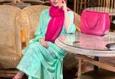 کیف و شال و کفش صورتی حدیث مدنی +عکس