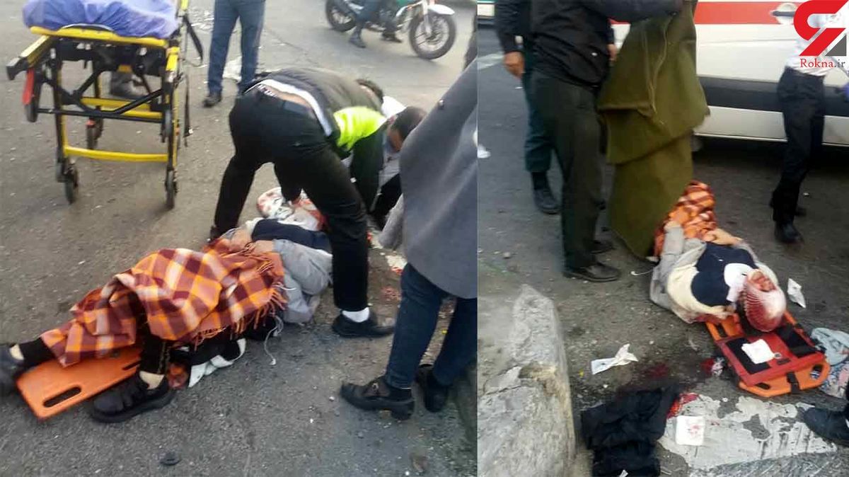 عکس دردناک از برخورد شدید 2 خودرو در عبدل آباد 