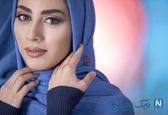 تغییر چهره مونا فرجاد با روسری آبی +عکس