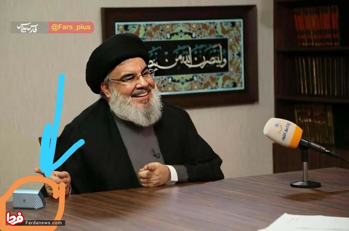 دستگاه روی میز سیدحسن نصرالله صهیونیستها را ترساند +عکس