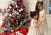 ست کردن لباس پناه و نبات استخری در جشن لاکچری کریسمس +عکس