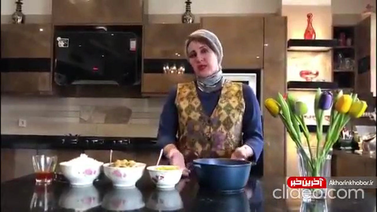 جوگیری فاطمه گودرزی در مطبخ +عکس