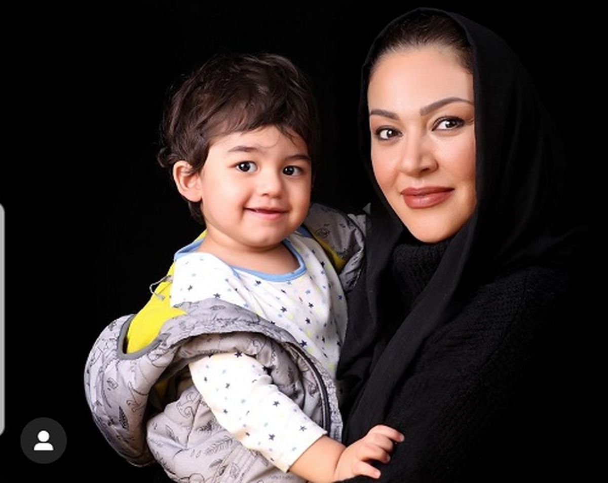  عکس جالب زیبا بروفه و پسرش «اهورا» 