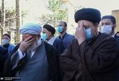 سیدحسن در مراسم تشییع پیکر همسر ری‌شهری +عکس