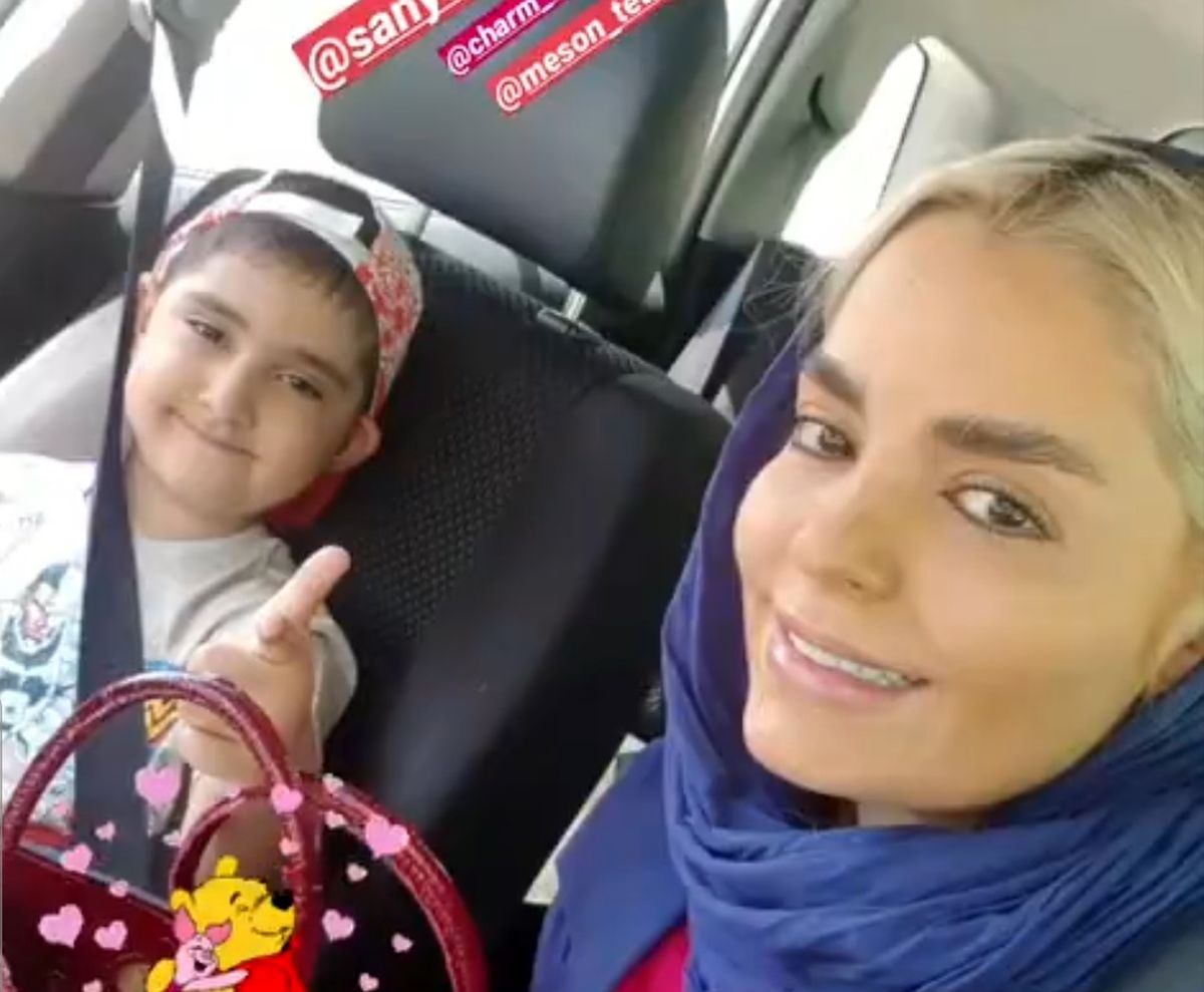 ماشین لوکس سپیده خداوردی و پسرش+عکس