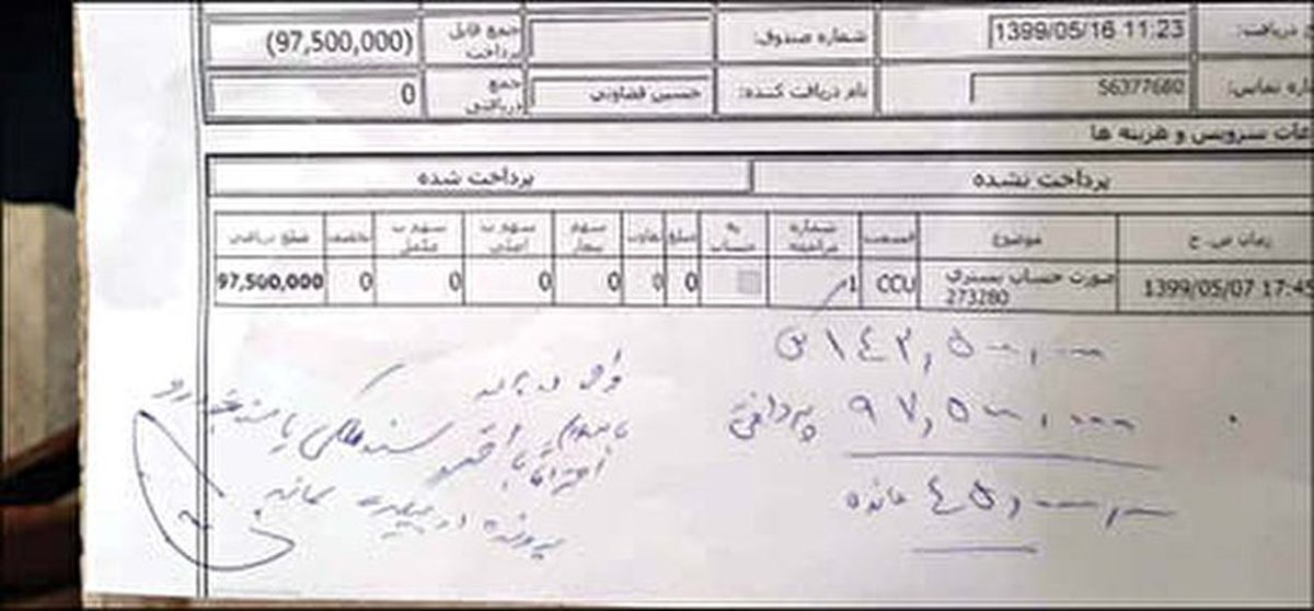 تحویل ندادن بیمار فوتی به خاطر ۴.۵ میلیون! +عکس 