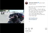 اسکورت عجیب موتورسواران برای خانم بازیگر در مشهد جنجال بپا کرد ! +عکس