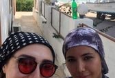 سلفی نسیم ادبی با بدلکارش +عکس
