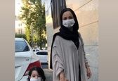 تیپ ضد کرونایی نسرین نصرتی و دختر بامزه اش+عکس