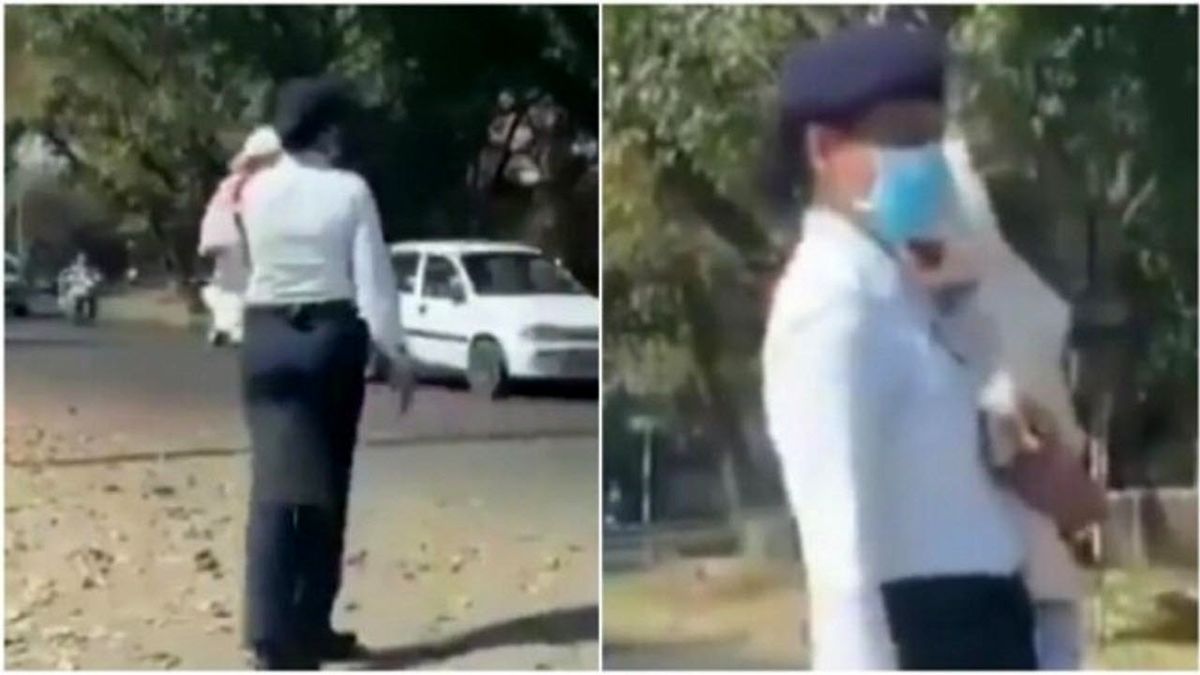 پلیس زن با نوزادش در خیابان سوژه شد! +عکس