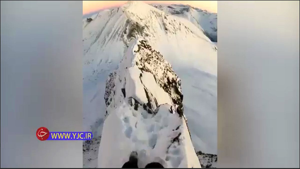 هیجان کوهنوردی در لبه پرتگاه !+ویدئو