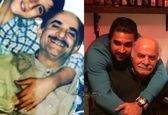 مرحوم سیروس گرجستانی درکنار پسرش +عکس