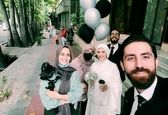 خیابون گردی عروس و دوماد تهرانی در خیابان ولیعصر! +عکس