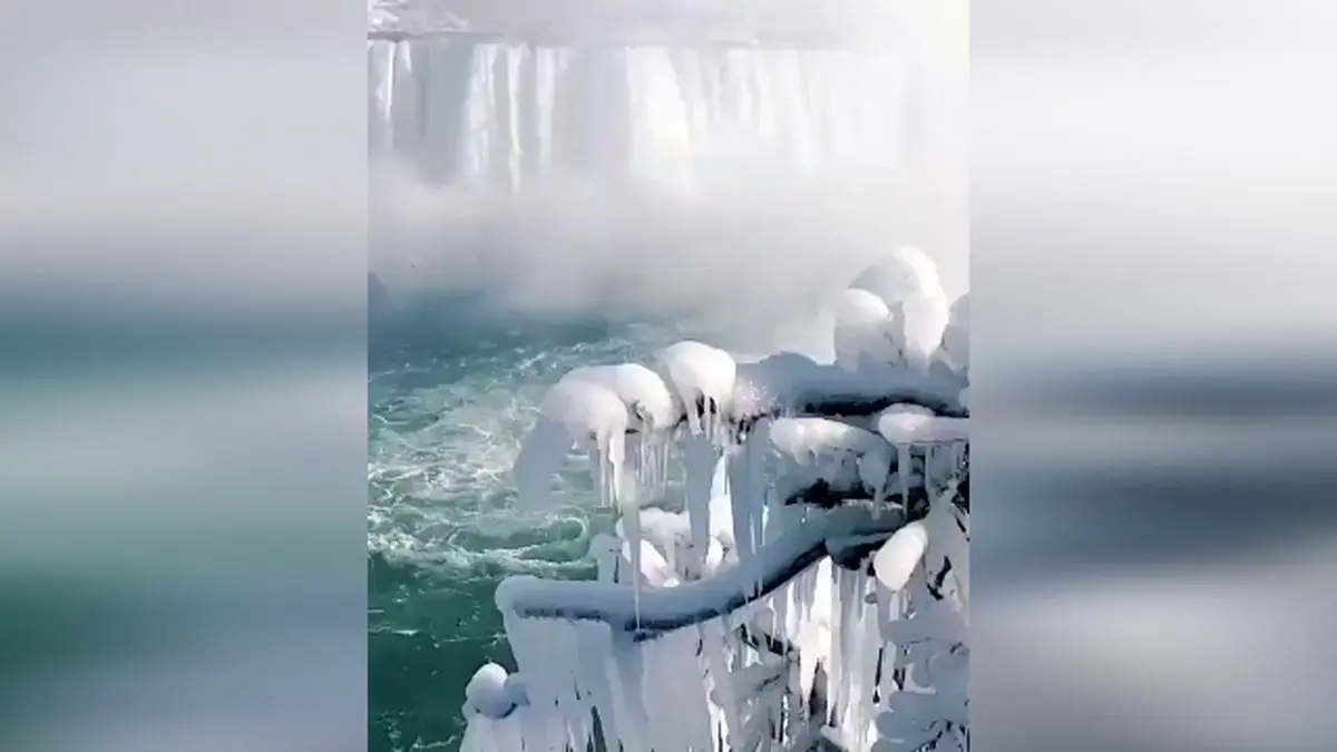 فیلم دیدنی از آبشار نیاگارا در زمستان!