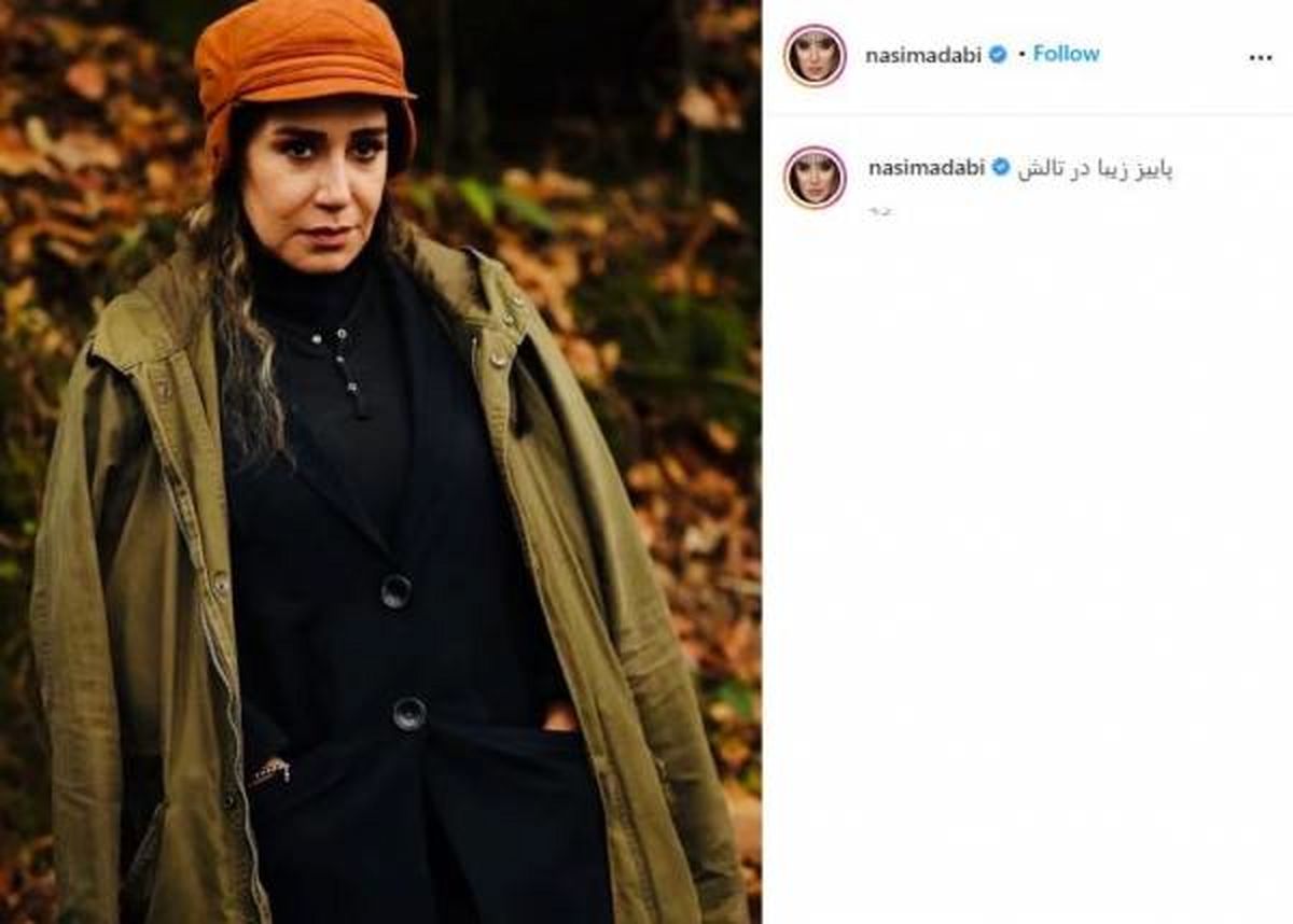 نسیم ادبی با کلاه و کت آمریکایی +عکس