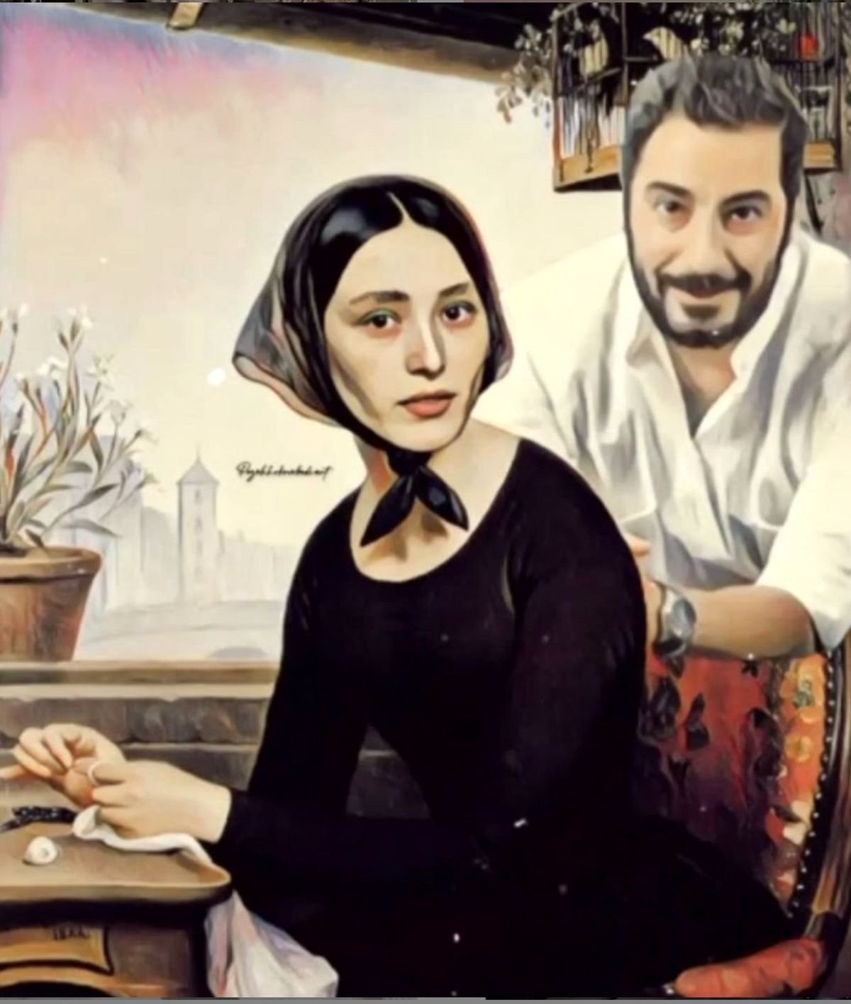 عکس منشوری از نوید محمدزاده در کنار همسرش فرشته 