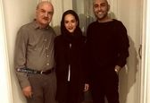 عکس سه نفره ایرج طهماسب در کنار دختر و دامادش