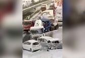 گرفتار شدن ۱۳۴ خودرو در کولاک + فیلم