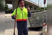 پاکبانی داریوش فرضیایی«عموپورنگ» معروف در خیابان +فیلم